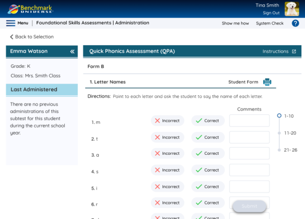 Administering a Foundational Skills Assessment